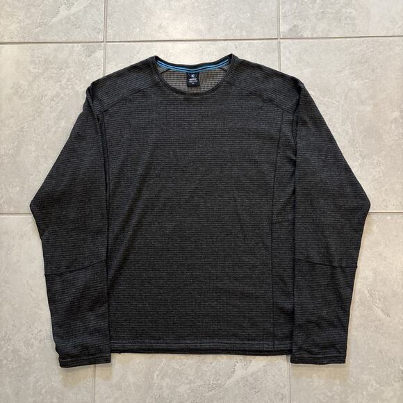 Kuhl Sweater Men’s Sz XL Gray Grid Engineered Long Sleeve Crew Neck Poly - Picture 1 of 10